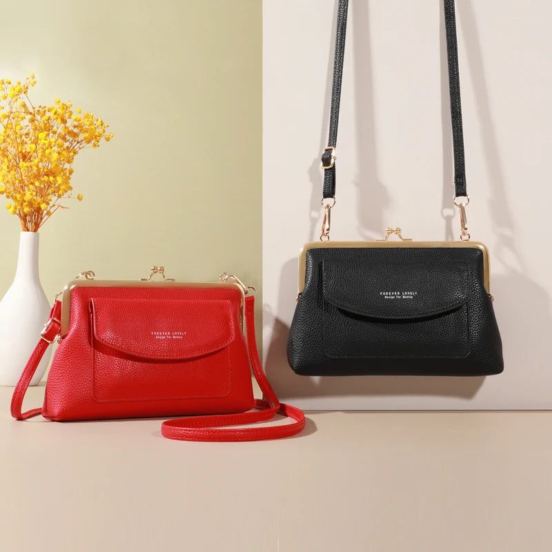 Elegant PU Leather Box Clutch | Party Bag with Criss-Cross and Sequin Detail Luxegan