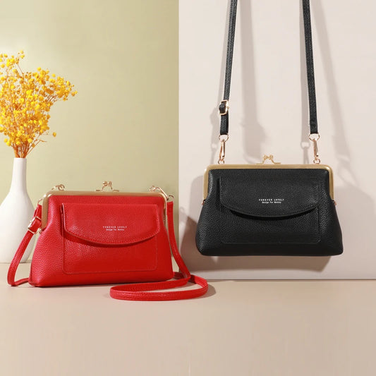 Elegant PU Leather Box Clutch | Party Bag with Criss-Cross and Sequin Detail Luxegan
