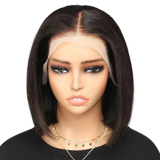Straight Human Hair Short Bob Wig - 13x4 & 13x5x2 Transparent Lace Frontal Wig - Glueless - view 2
