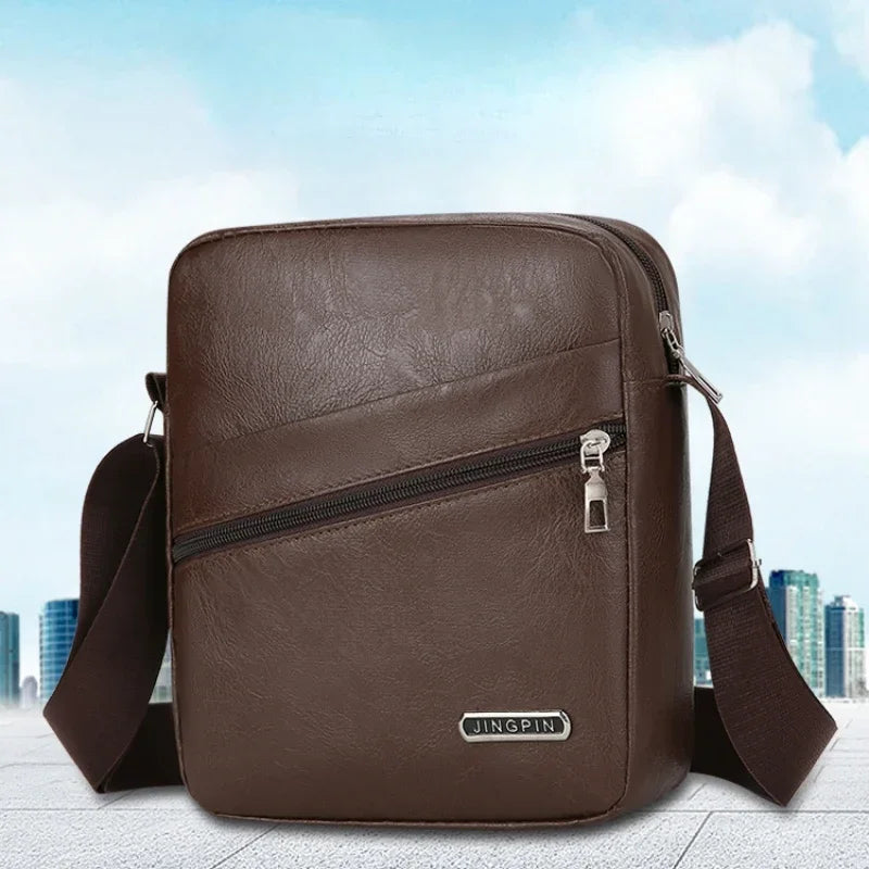 Men's PU Shoulder Bag | Casual Waterproof Nylon Messenger Bag & Fashion Tote Travel Crossbody Bag Luxegan