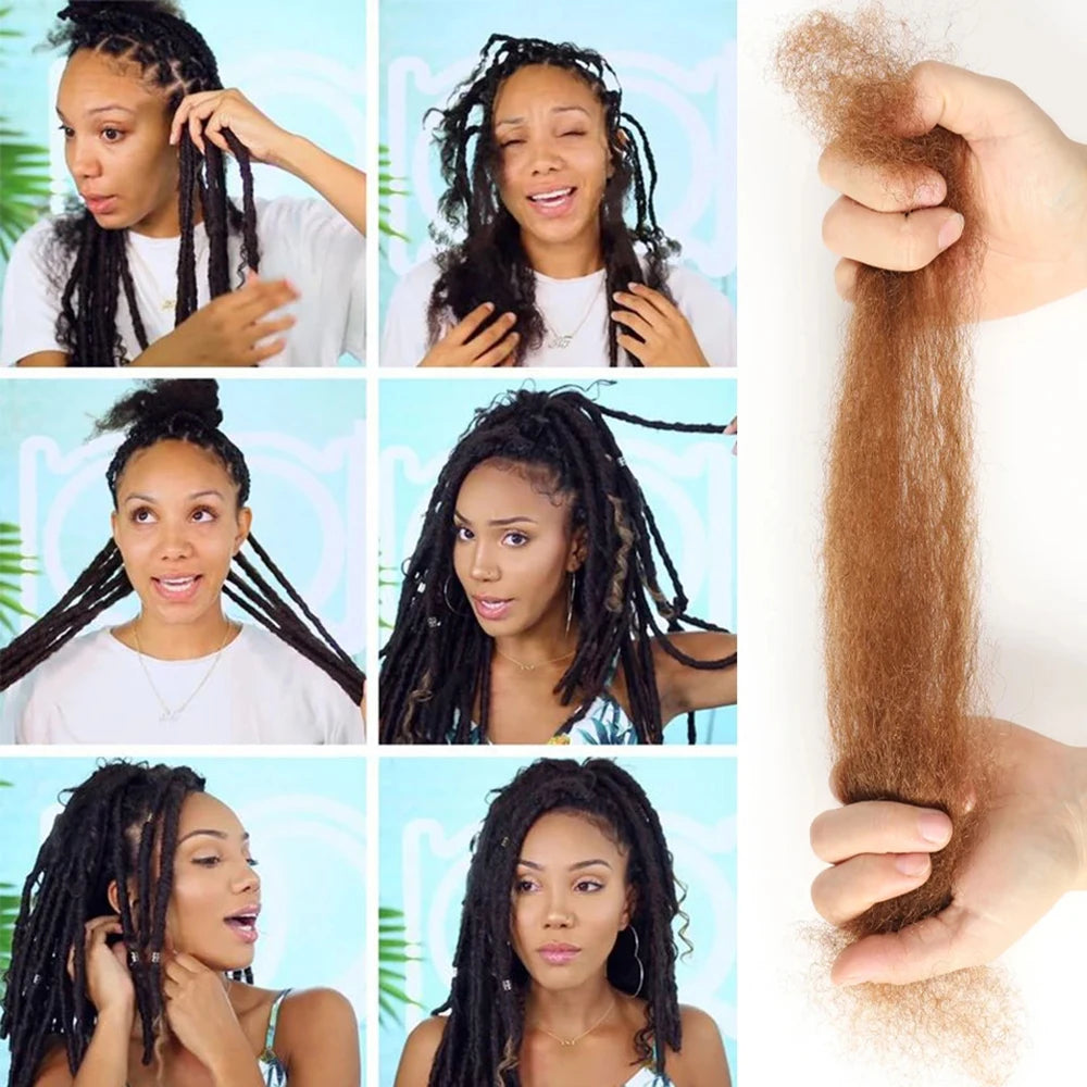 Afro Kinky Bulk Human Hair for Dreadlocks & Loc Repair | Brazilian Hair Braiding Twist Extensions - view 11