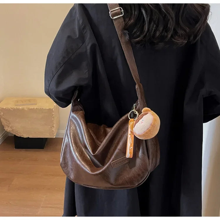 New Trendy Women's Crossbody Bag | Retro PU Leather Dumpling Shoulder Bag & Lightweight Tote Bag Luxegan 
