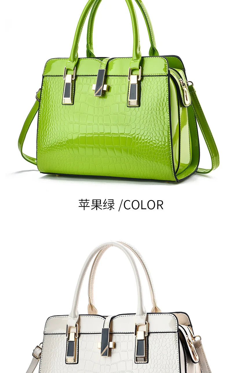 Luxury Brand Designer Women's Handbag | Large Capacity Single Shoulder Crossbody Bag & Crocodile Pattern Commuting Tote Luxegan