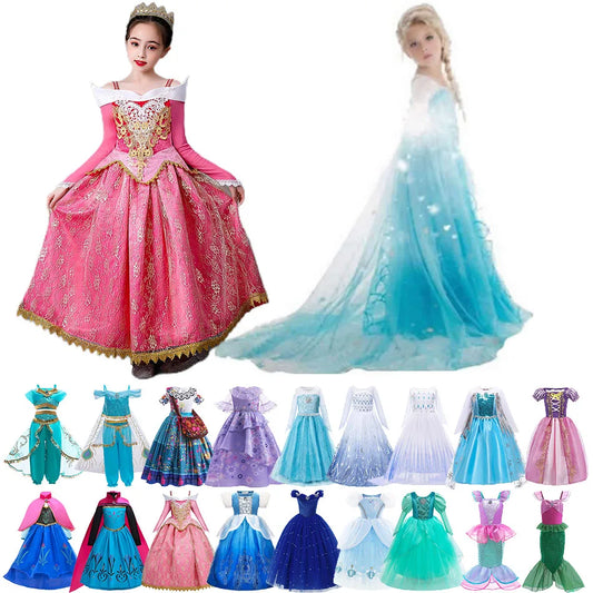 Vestido de princesa para niñas Mirabel Isabela Encanto, disfraz de Elsa Anna Rapunzel Cenicienta Sirenita Aurora para niñas, ropa de Cosplay