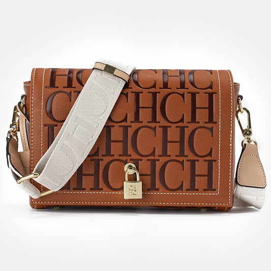 Elegant Letter Print Crossbody Bag | Niche Designer Satchel