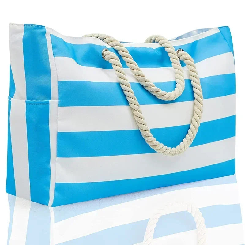 Large Waterproof Beach Tote Bag | Zipper Shoulder Bags & Waterproof Sandproof Swim Pool Bag Luxegan