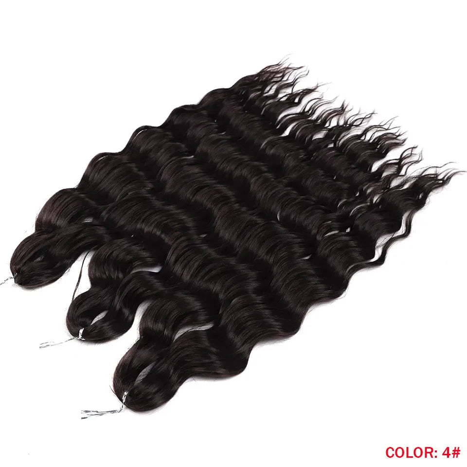 Synthetic Anna Curl Water Wave Crochet Braiding Hair – 24 Inch | 300g | 60 Strands | 88 Ombre & - view 72