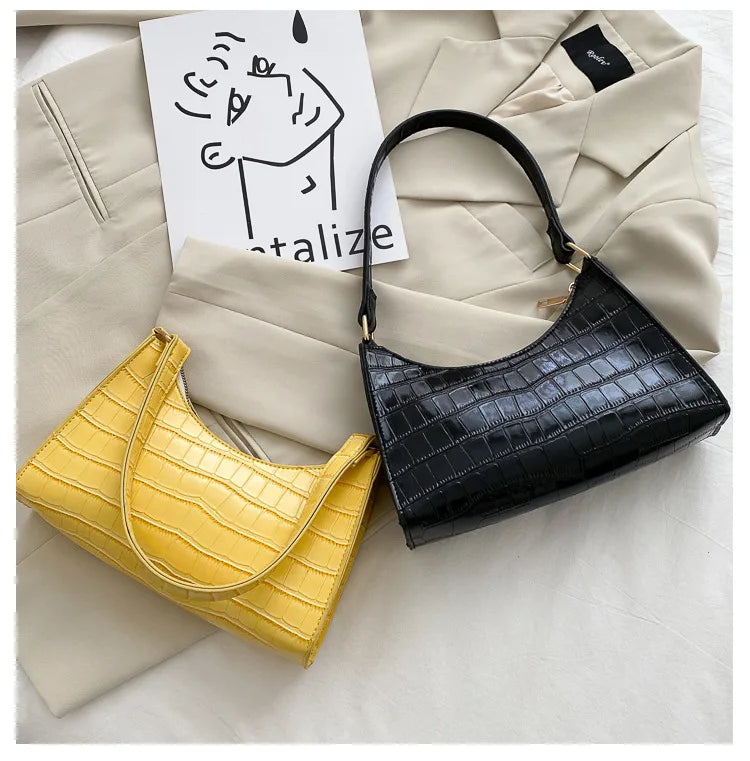 Retro PU Leather Tote | Casual Chain Shopping Bag Luxegan