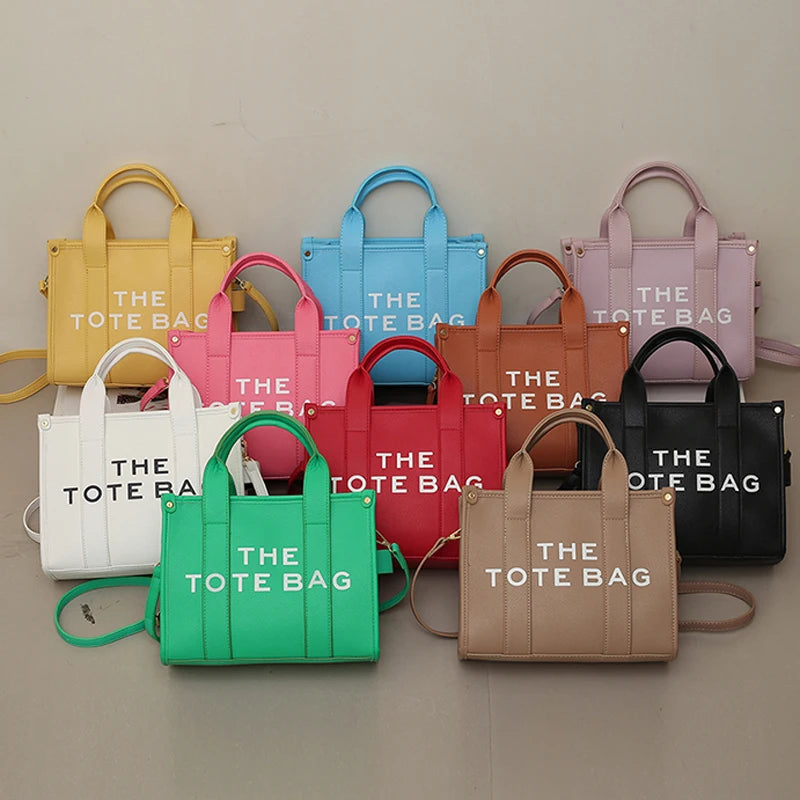 The Tote Bag for Women | Crossbody Female Handbag & New Solid Words Letter Leisure Large Bag (Luxury Fashion Designer PU Bag) Luxegan