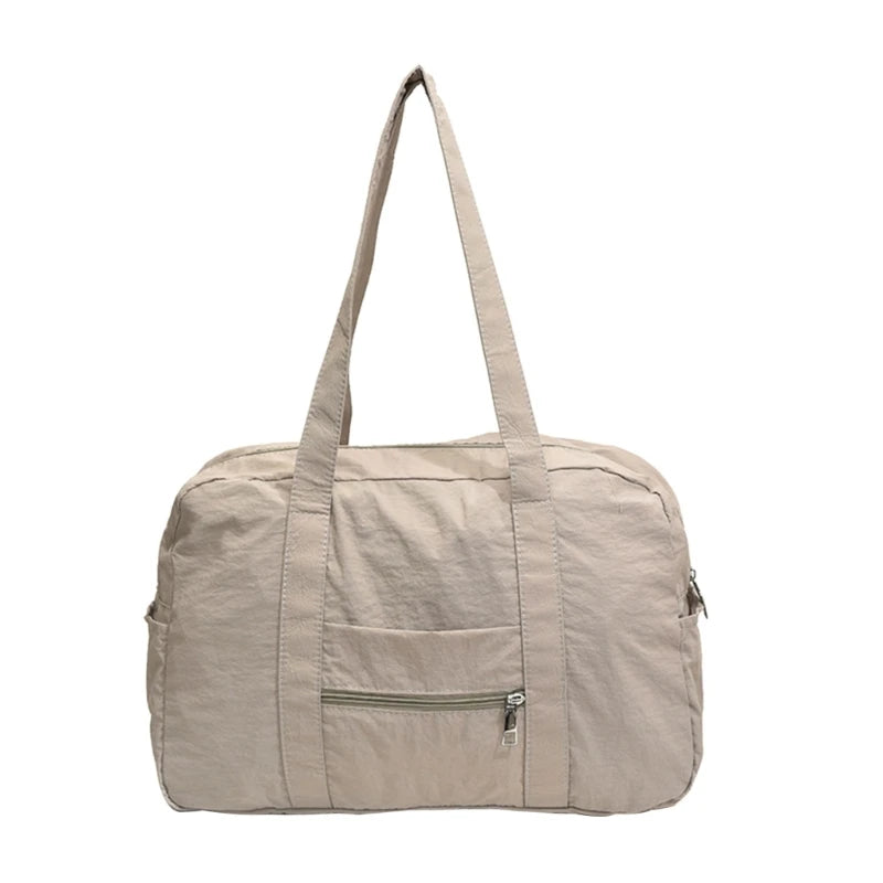 Nylon Solid Bucket Bag | Soft Practical Large Storage Underarm Crossbody Bag Luxegan