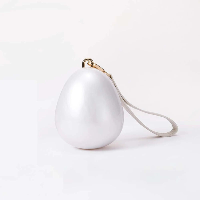 Mini Pearl Beaded Evening Bag | Luxury Egg-Shaped Shoulder Handbag | Fashion Trend "Drop Shape" Crossbody | Chic Acrylic Beaded Necklace Purse for Women (Model 20241125-1) Luxegan