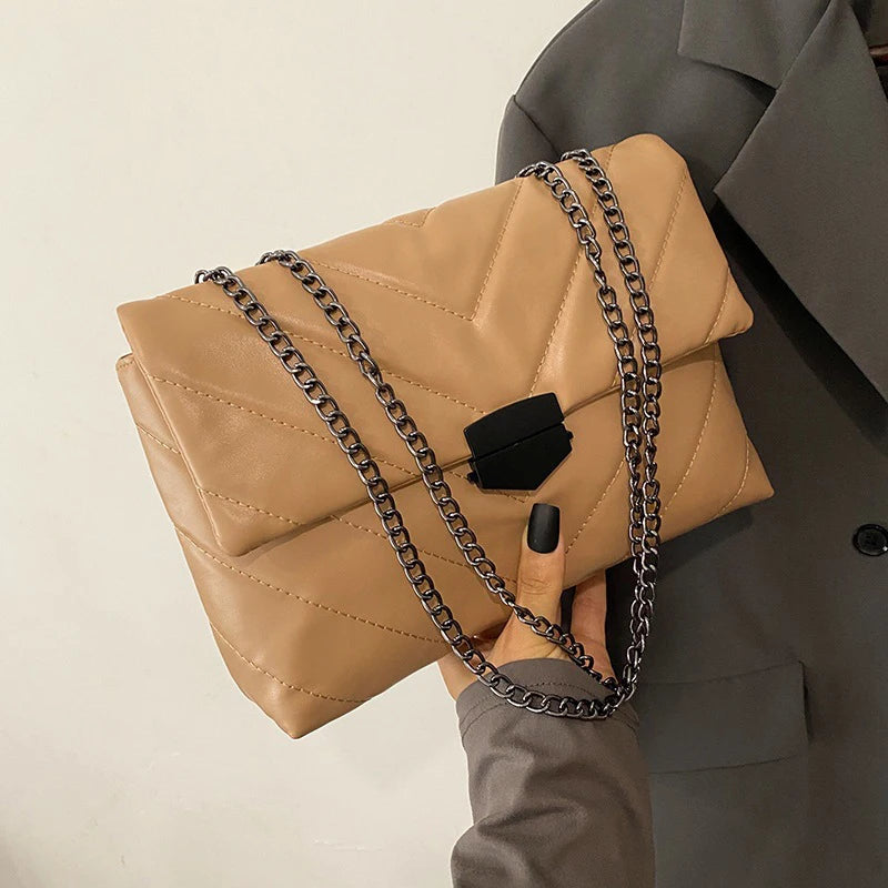 New Lingge Design Women Shoulder Bag | Crossbody Handbag for Female Leisure Large Capacity Chain Underarm Messenger Bag Luxegan