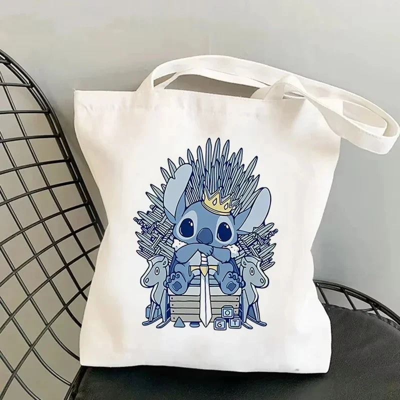 Disney Lilo & Stitch Cartoon Canvas Bag | Unisex Large Capacity Student Backpack & Shoulder Tote | Casual Shopping Totes Luxegan