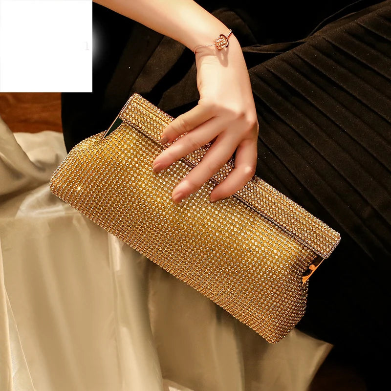 Women’s Diamond Bow Evening Clutch | Sophisticated Leopard Pattern Wedding Party Pouch | Elegant Ruched Beaded Crossbody Bag | "Dignified" Soft Minaudière with Fashion Chain & Sequined Detail Luxegan