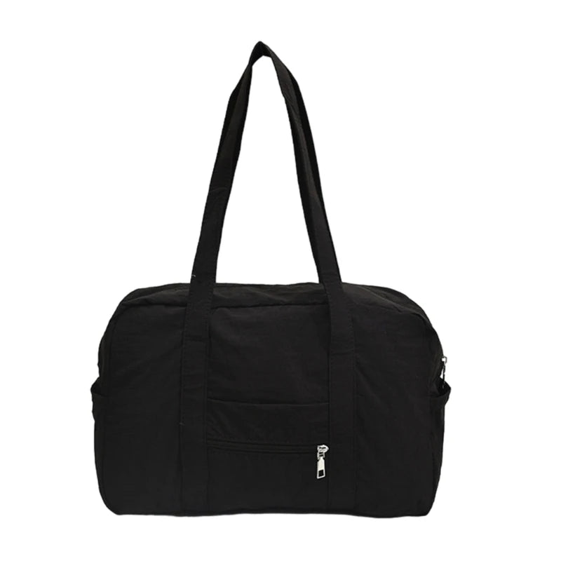 Nylon Solid Bucket Bag | Soft Practical Large Storage Underarm Crossbody Bag Luxegan