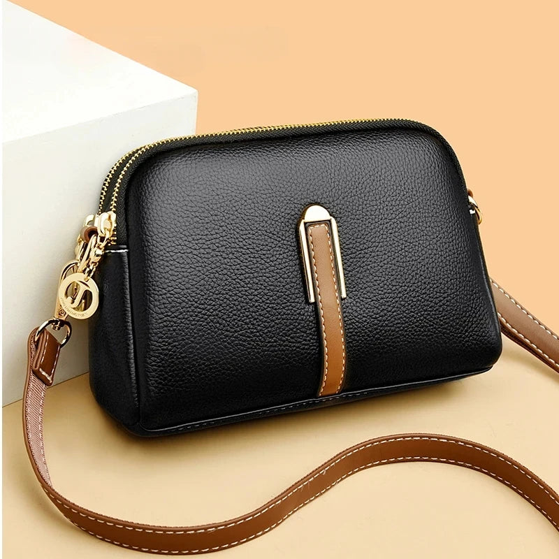100% Genuine Leather Shoulder Bag for Women | Designer Cowhide Flap Handbag & Luxury Messenger Crossbody Bag Luxegan