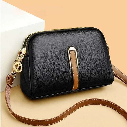 100% Genuine Leather Shoulder Bag for Women | Designer Cowhide Flap Handbag & Luxury Messenger Crossbody Bag Luxegan