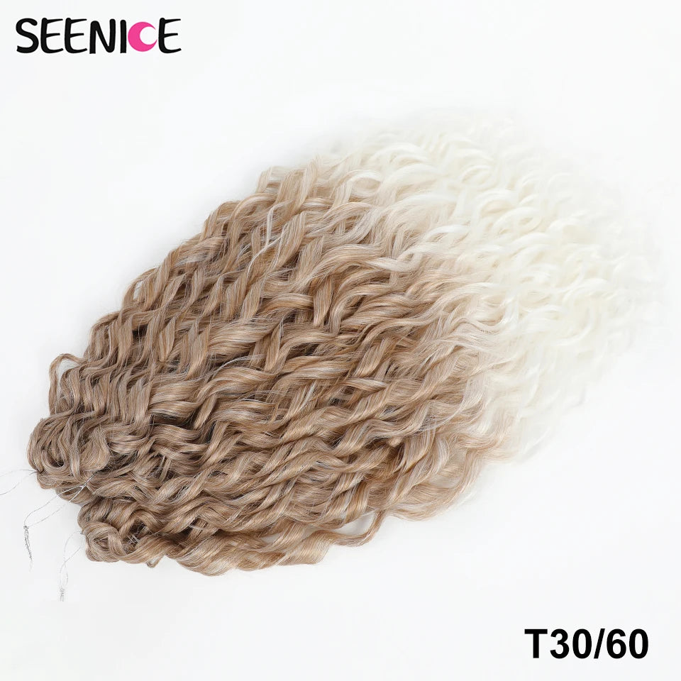 22 Inch Synthetic Water Wave Crochet Hair | Loose Deep Wave Braiding Extensions