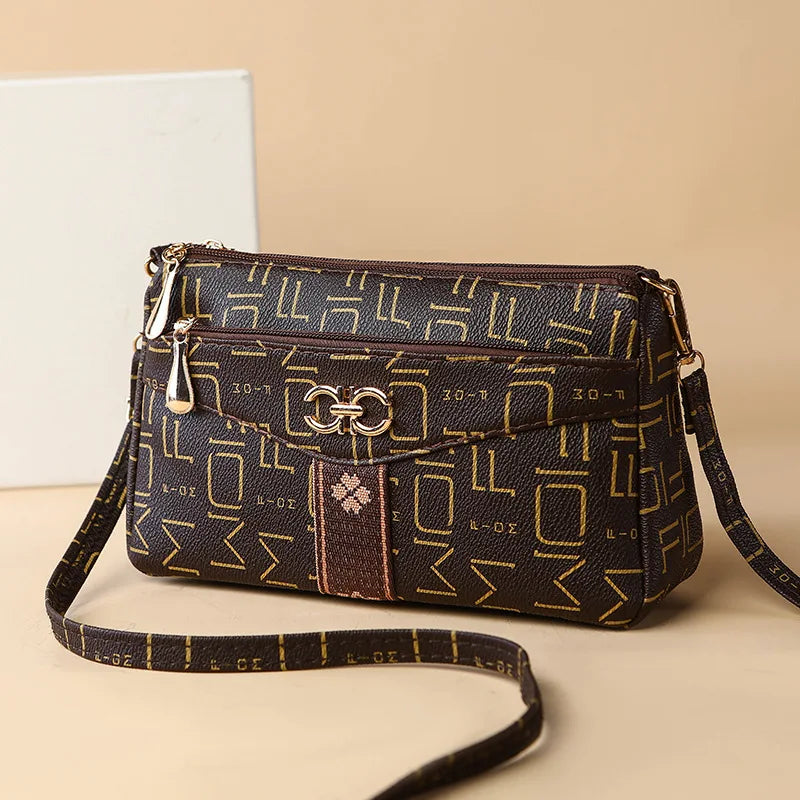Ladies' New Crossbody Shoulder Bag | Atmospheric Middle-aged Underarm Handbag & Mini Phone Purse Luxegan