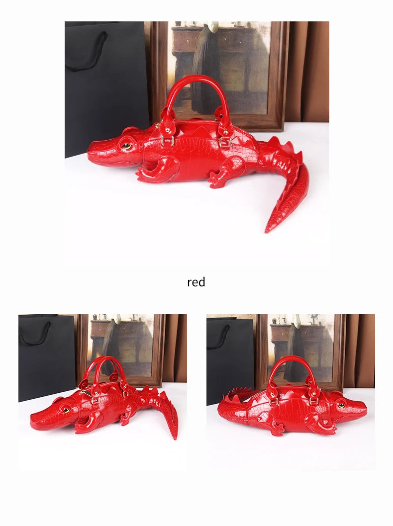 New Style 3D Crocodile Crossbody Bag | Sophisticated "Creative & Funny" Silhouette | High-End Three-Dimensional Animal Handbag | "Dignified" High-Performance Statement Piece for Radiant Versatile Styling Luxegan