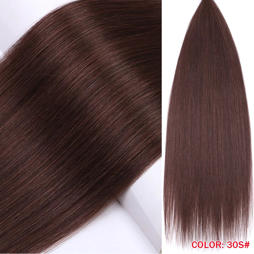 30-Inch Yaki Straight Synthetic Hair Bundles – 100g | Ombre & Linen Colors | High-Temp Fiber - view 3