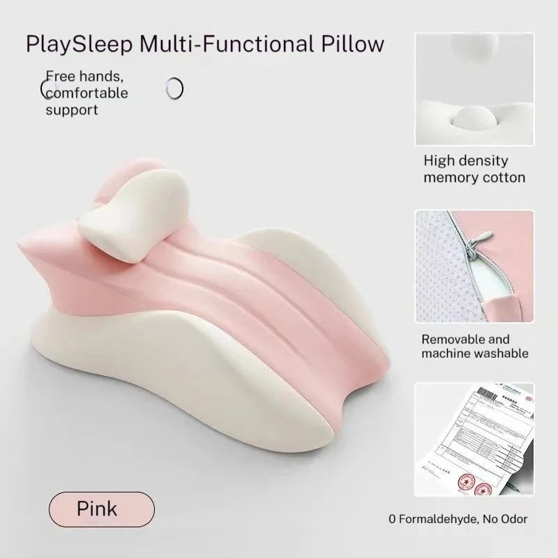 Couples Memory Foam Waist & Lumbar Support | Sophisticated "Wave Shape" Silhouette | Elegant Washable Office & Bedding Backrest | "Dignified" High-Performance Massage Feature for Radiant Versatile Styling Luxegan