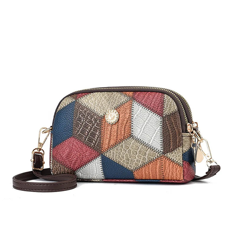 Vintage Shell Hobo Bag | Structured Patchwork PU Leather Tote Luxegan