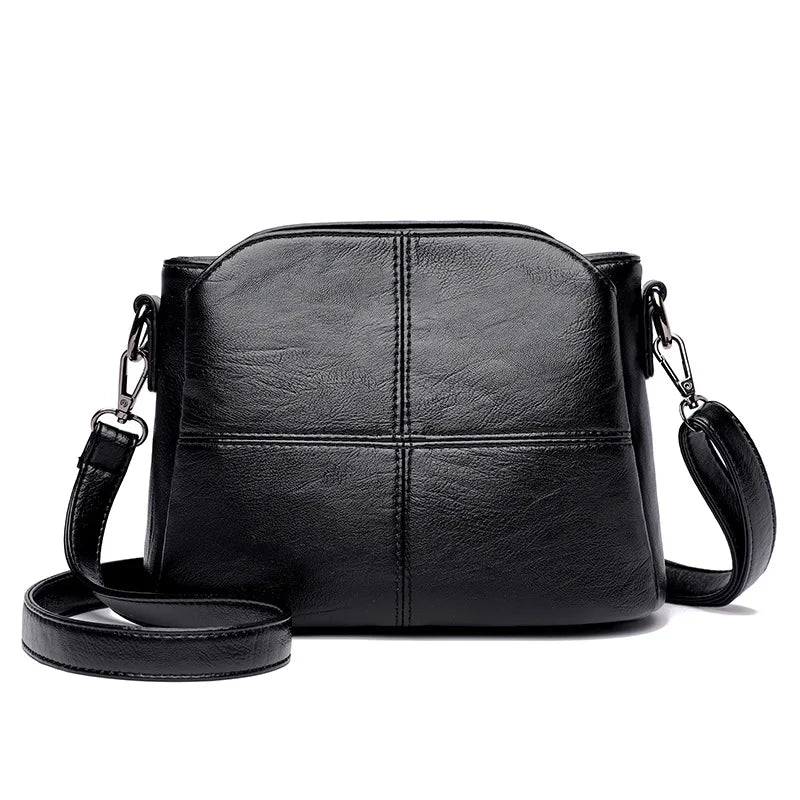 Retro Quality PU Leather Bucket Crossbody Bag Luxegan