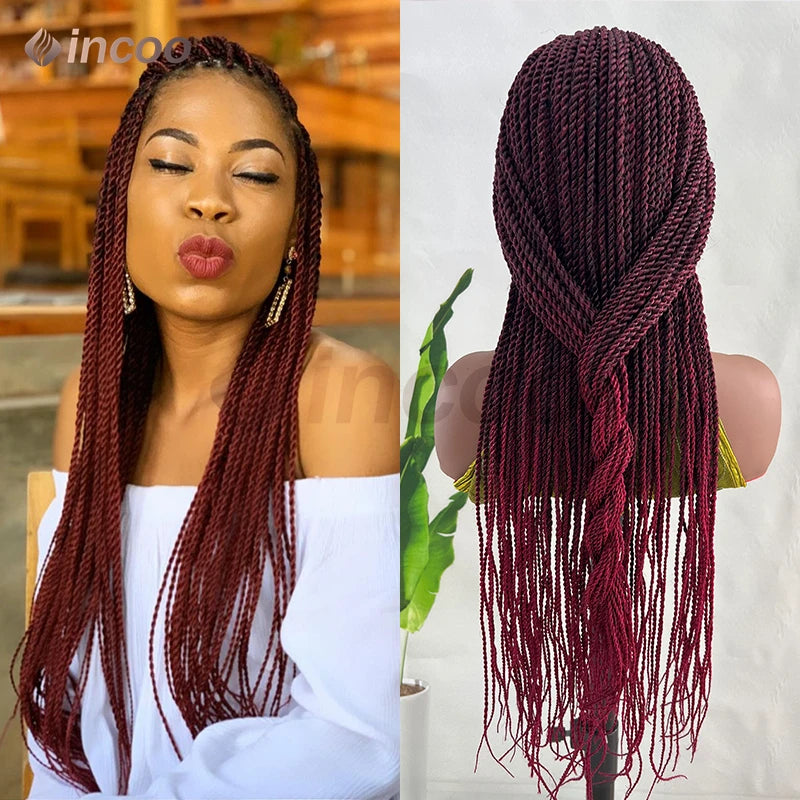 26-40 Inch Senegalese Twist Box Braid Wig | Full Lace | Faux Locs