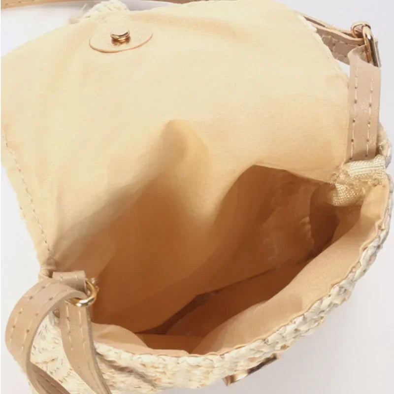 Straw Beach Bag | Bohemian Style Tassel Mini Crossbody Luxegan