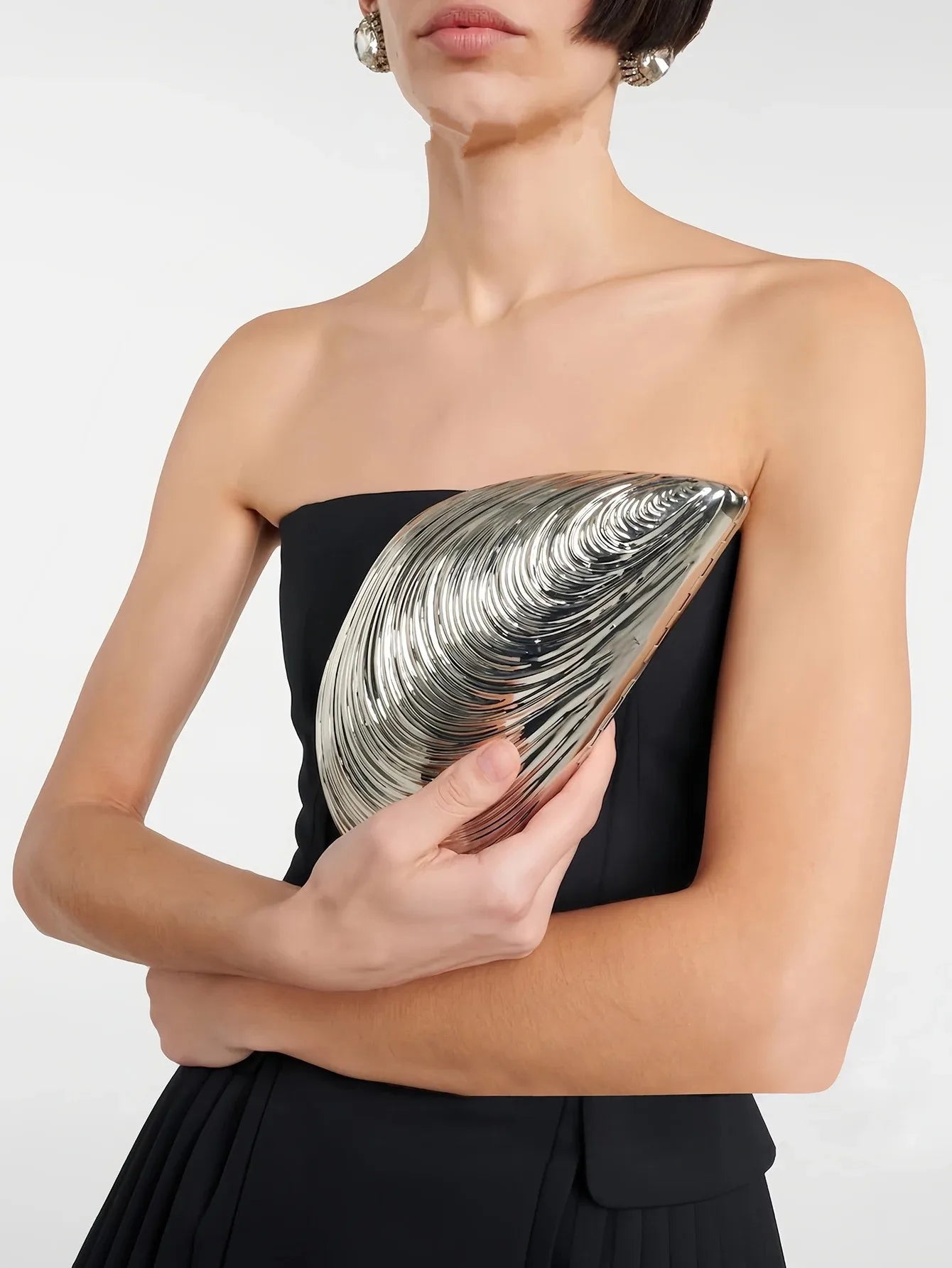 Hard Acrylic Shell Evening Bag | Retro Golden/Silver Metal Hasp Clutch Luxegan