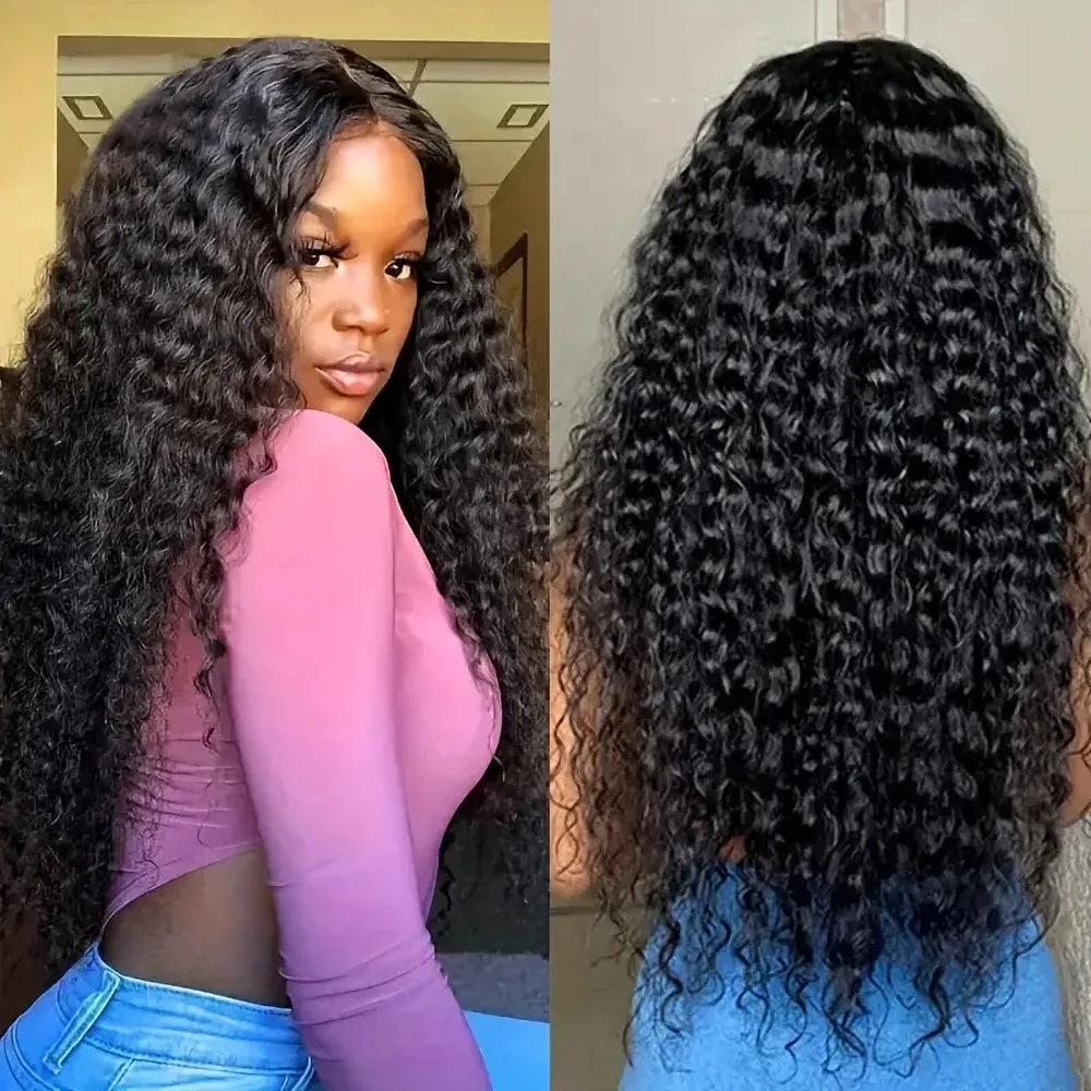 230% High-Density Deep Wave Frontal Wig | Sophisticated 13x6 HD Lace Frontal | Elegant Vietnamese Human Hair Lace Closure Wig | "Dignified" Deep Curly Medium-Length Remy Hair for Voluminous Styling Luxegan