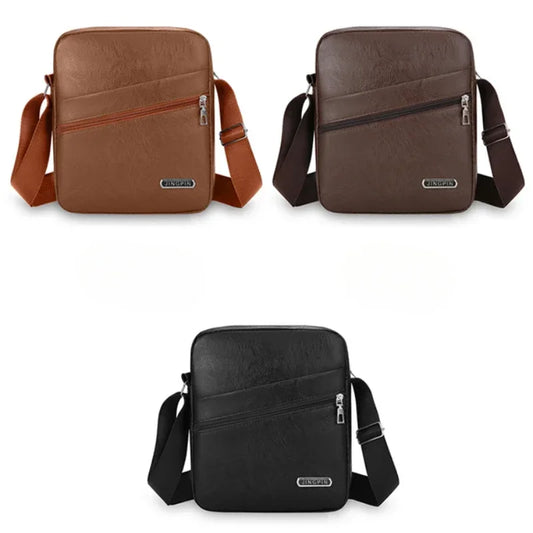 Men's PU Shoulder Bag | Casual Waterproof Nylon Messenger Bag & Fashion Tote Travel Crossbody Bag Luxegan