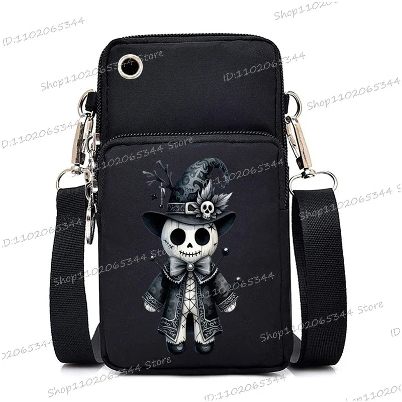 Mini Mobile Phone Bag | Gothic Doll Pattern Crossbody Bag Luxegan
