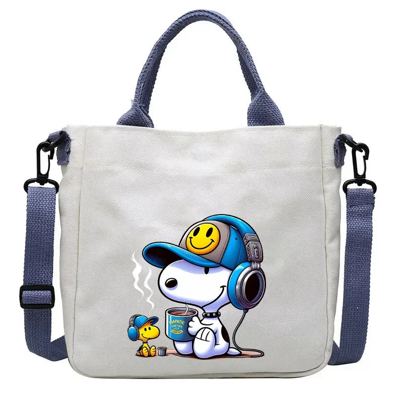 Kawaii Snoopy Cartoon Canvas Bag | Crossbody School Bookbag for Students Luxegan