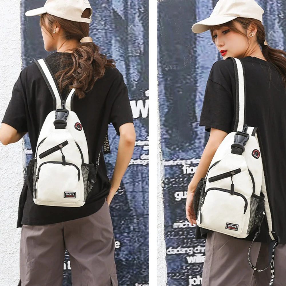 Mickey Minnie Mouse Cartoon Shoulder Bag | Unisex Multi-functional Oxford Fabric Backpack & Casual Chest Business Travel Pack Luxegan