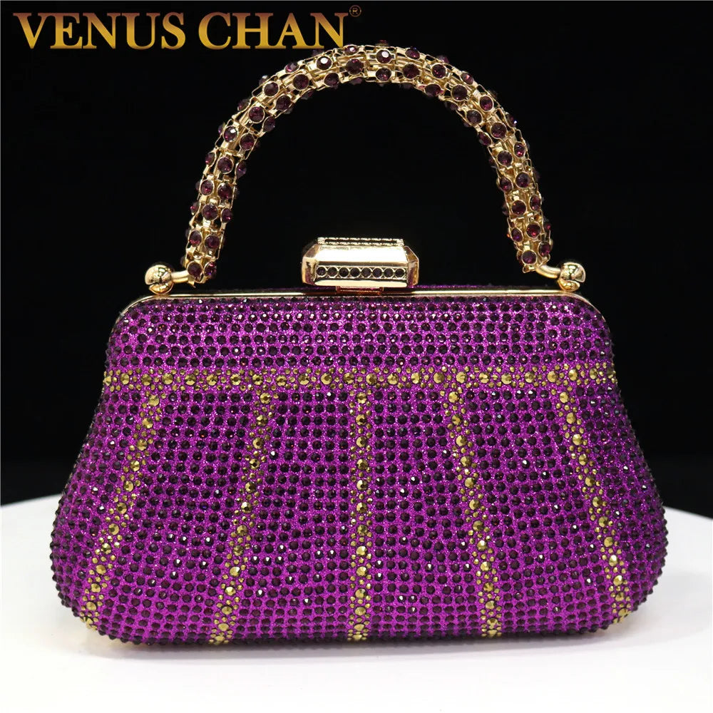 Exquisite Diamond Design Evening Bag | Sophisticated Fashion Handle Clutch | Elegant Rhinestone - view 2