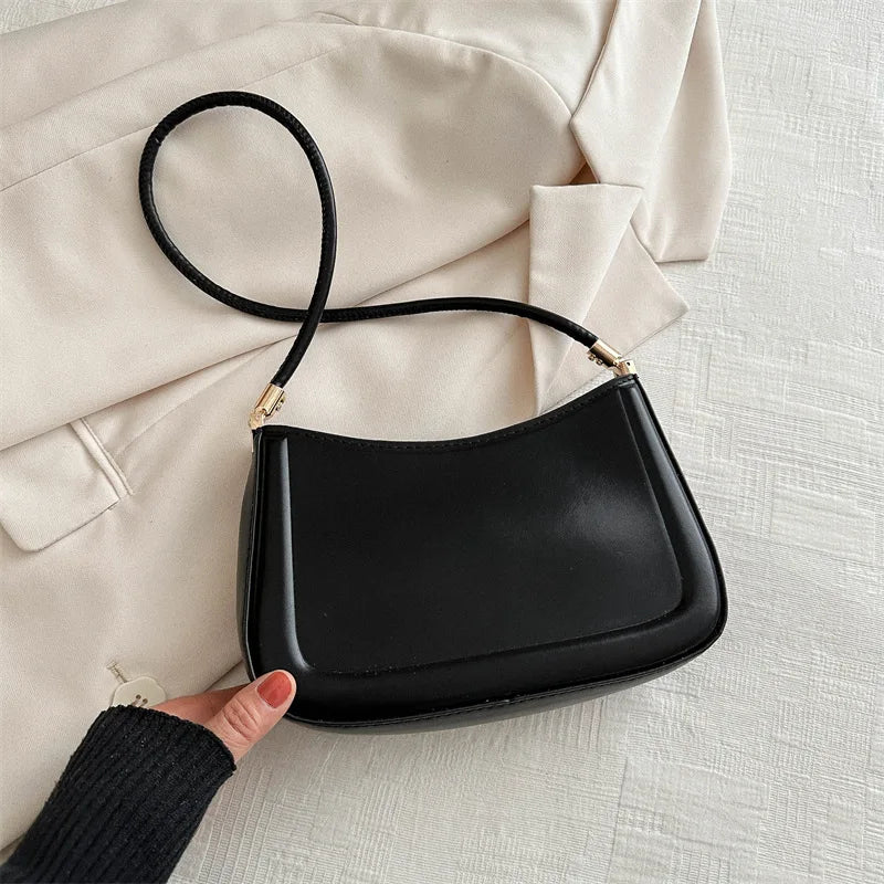 New Trendy Fashion Retro Solid Color Texture Underarm Bag | Popular Casual Simple Women's Small Square Handbag (Bolsos De Señora) Luxegan