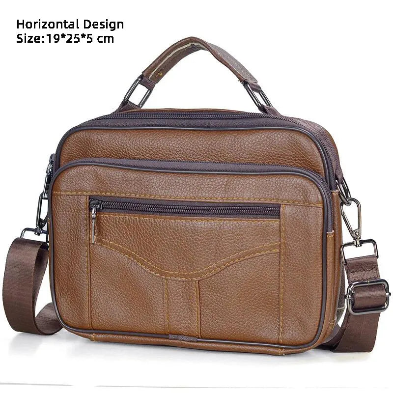 Hot Fashion Men's Genuine Leather Messenger Bag | Luxury Brand Soft Crossbody for Mini Pad & Shoulder Use Luxegan