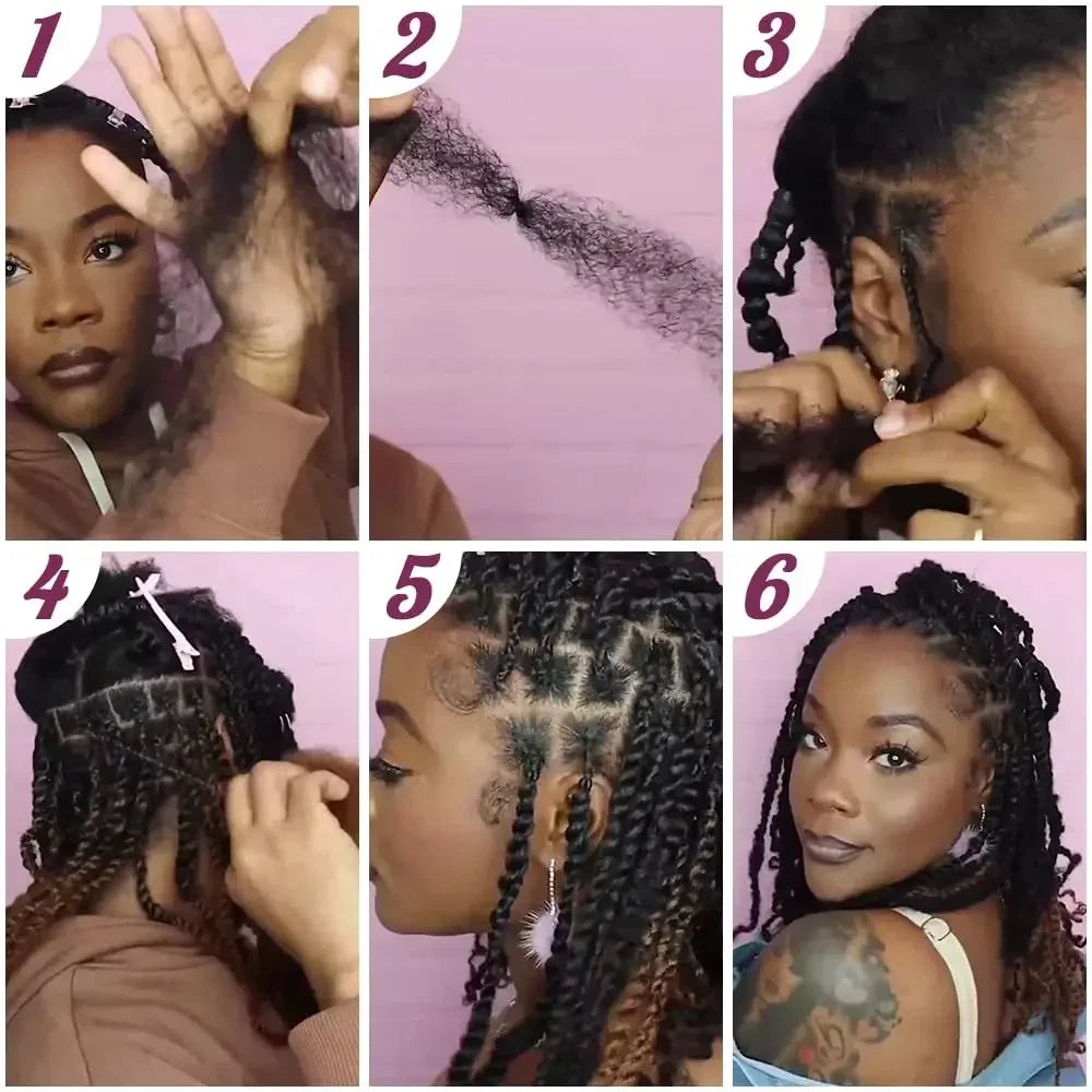Sleek High-Quality Peruvian Afro Kinky Curly Human Hair Bulk | 100% Remy Human Hair for Braiding (No Weft/Attachment) | Natural Color Brazilian Remy Hair Bulk for Salon Braids Luxegan