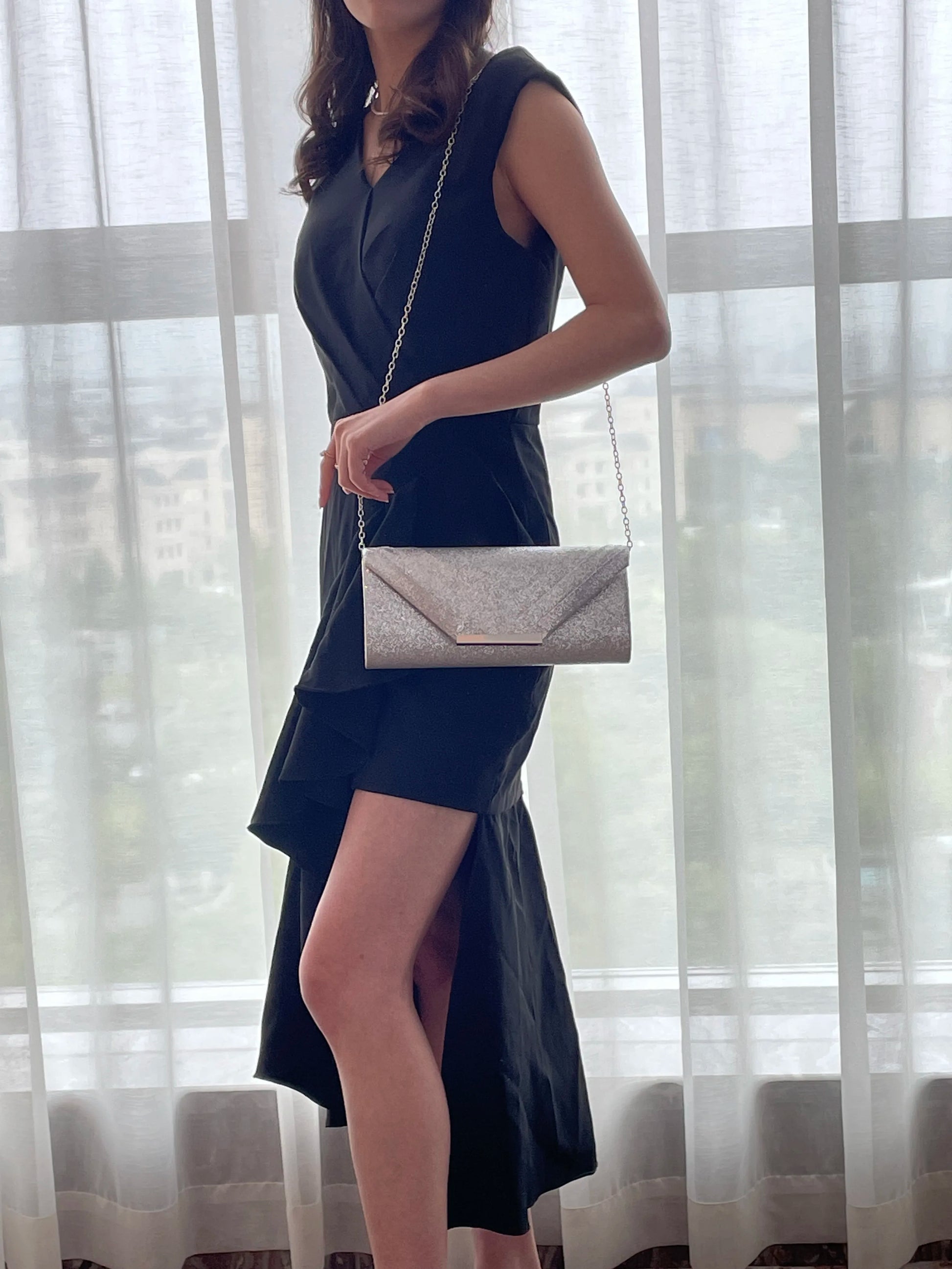 New Design Envelop Satin Evening Clutch Bag | Trade Luxury Shoulder Bags & Lady Party Purses for Wedding Dress Handbag Luxegan