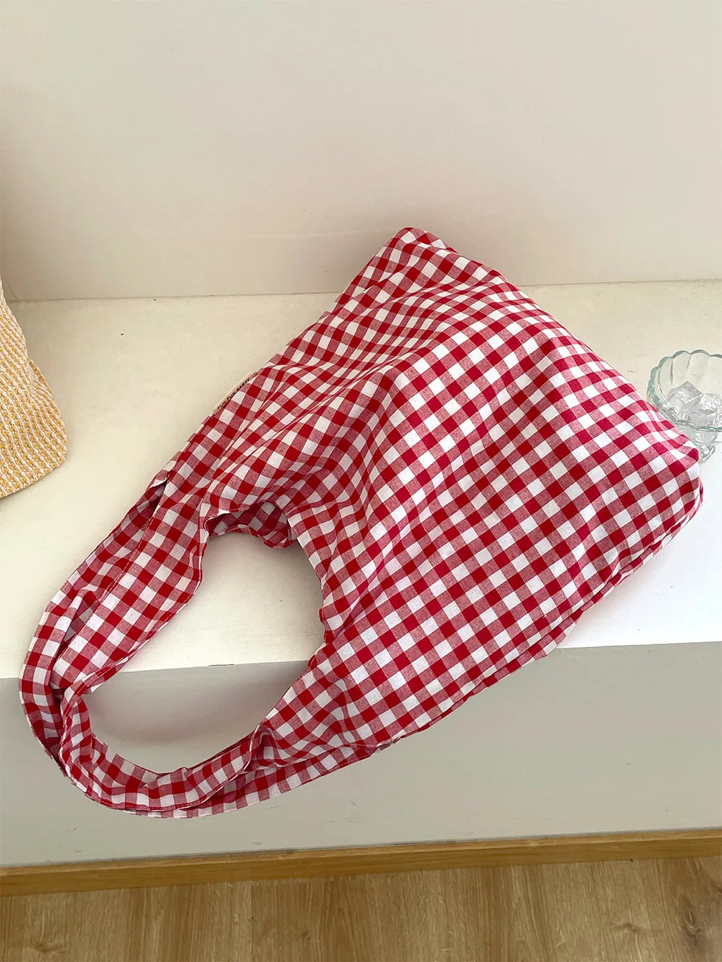 Large Capacity Soft Canvas Women's Shoulder Bag | Vintage Plaid Fashion Ladies Underarm Bags | Sweet Cute Commuter Female Handbag Luxegan