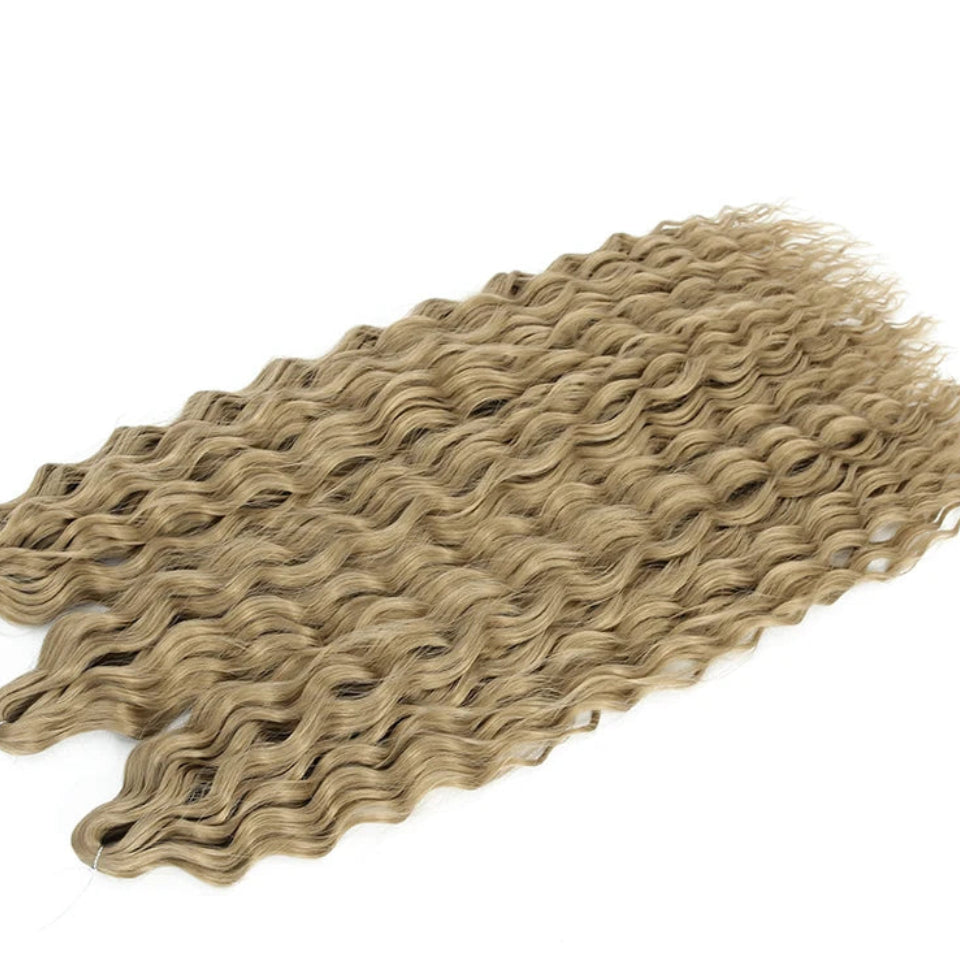 Ariel Curl Water Wave Twist Crochet Hair Extensions | Synthetic Ombre Braiding Hair 22-30 Inch - view 9