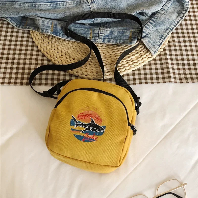 Canvas Small Square Bag | Mini Cloth Shoulder Crossbody Purse Luxegan