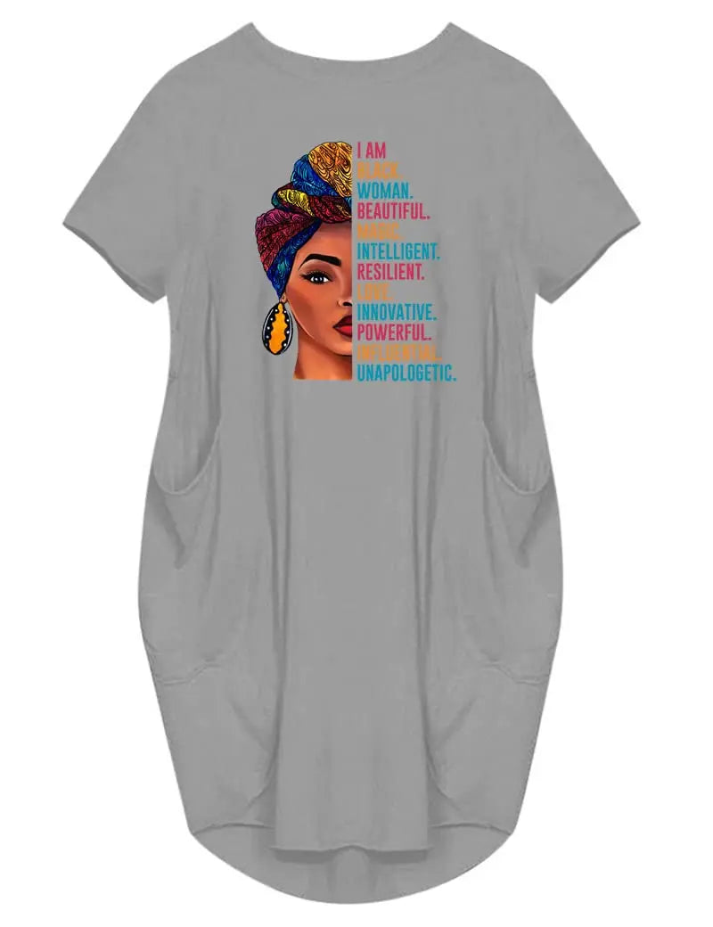 Plus Size Women's Solid O-Neck Casual Dress | Loose-Fit Short-Sleeve Spring Summer Dress | Medium-Stretch Knee-Length Asymmetrical Dress Luxegan