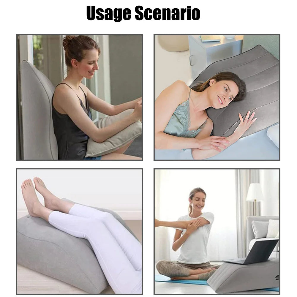 Portable Inflatable Leg Wedge Pillow | Sophisticated "Travel & Camping" Support Silhouette | Elegant PVC Elevation Knee Cushion | "Dignified" High-Performance Bedding Essential for Radiant Versatile Styling Luxegan