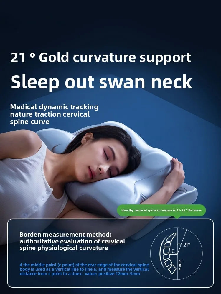 Memory Cervical Neck Protection Pillow | Sophisticated "Butterfly Shaped" Silhouette | Elegant Slow Rebound Sleep Care Cushion | "Dignified" High-Performance Healthy Alignment Essential for Radiant Versatile Styling Luxegan
