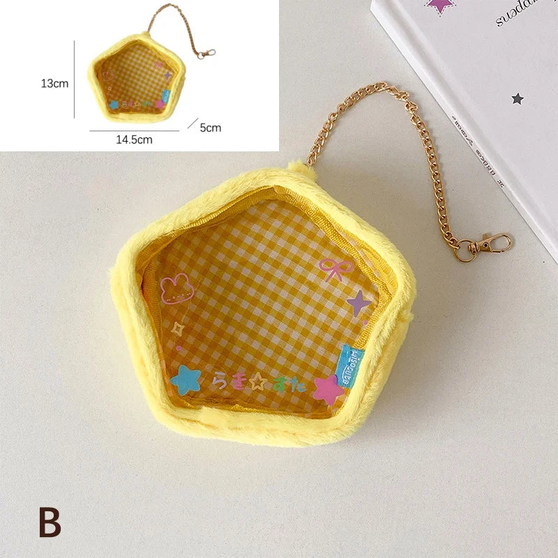 Cute Shape Doll Storage Bag | Cartoon Dustproof Protector Case Organizer Box | Premium Clear Plastic 15cm Plush Dolls Storage Bag | Portable Outdoor Display Anime Bag Luxegan