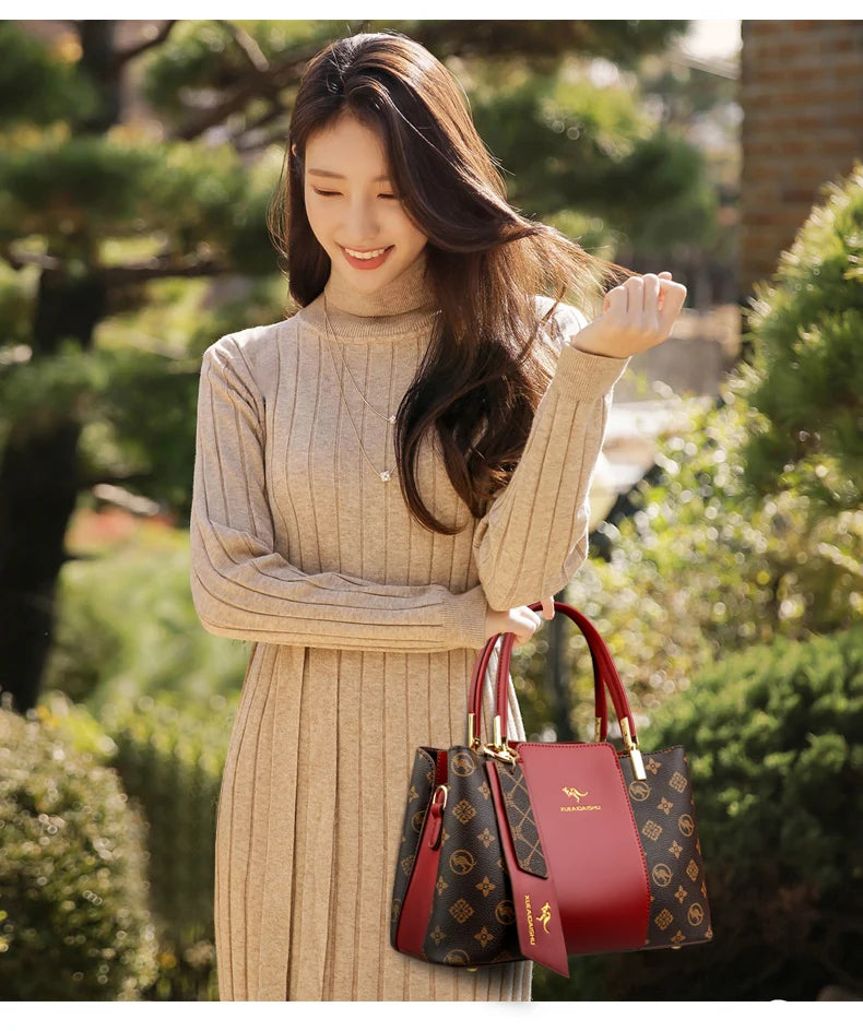 Luxury Fashion Print Crossbody Tote | Soft Large Capacity Shoulder Bag Luxegan