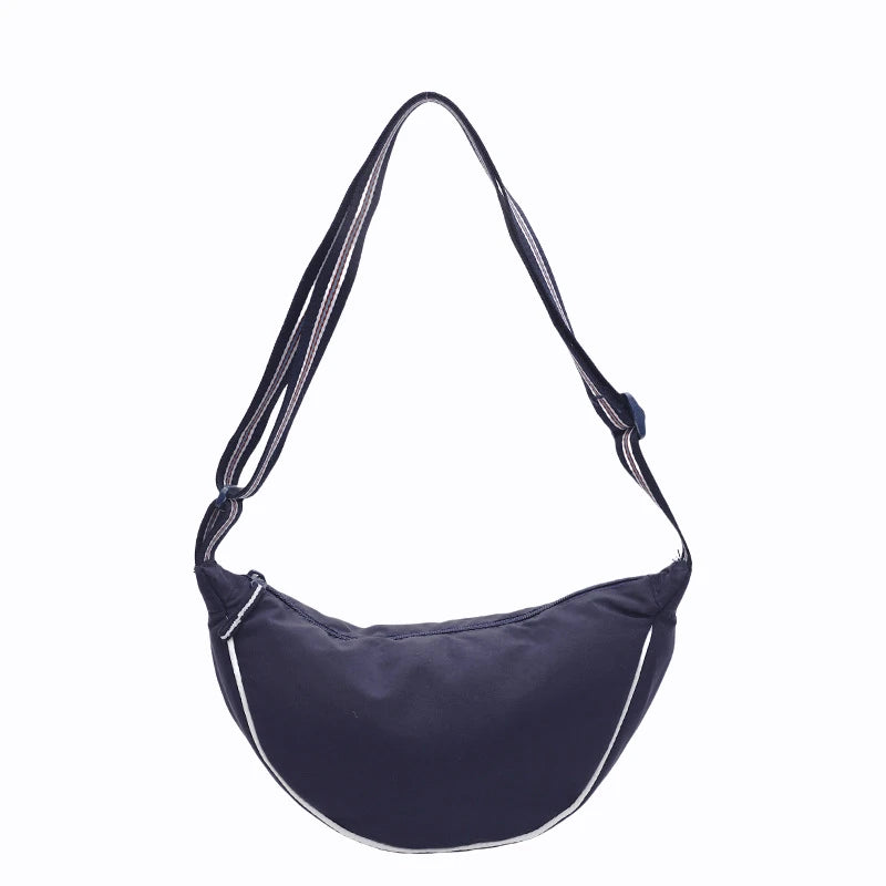 Nylon Solid Hobo Bag | Soft Lightweight Large Capacity Shoulder & Crossbody Bag Luxegan